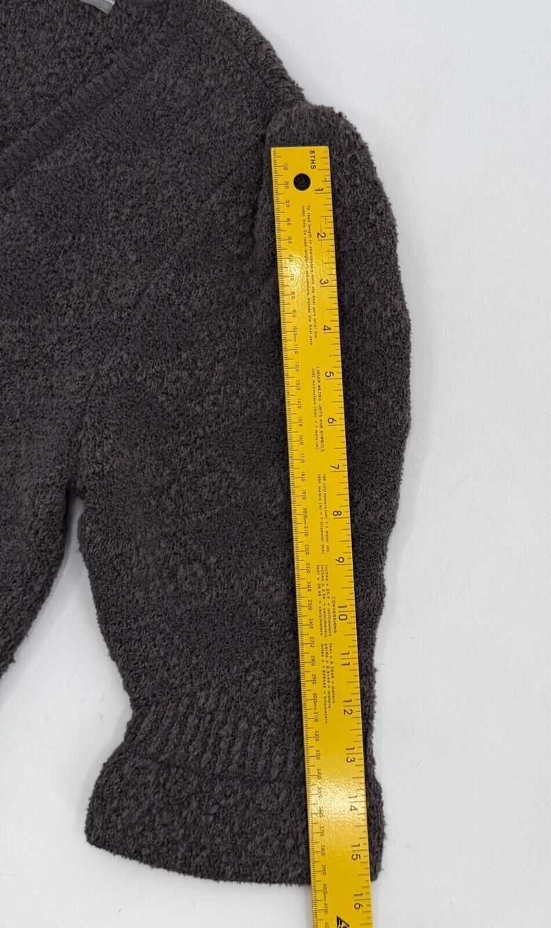 New Free People Sweater Womens Extra Large Gray Cardigan Button 3/4 Sleeve - Picture 10 of 11